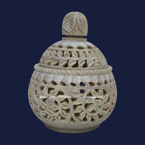 Precio al por mayor disponible a precio bajo esteatita tallada hecha a mano Handi con forma redonda para regalo de cumpleaños artículo de decoración del hogar - Product Image 1