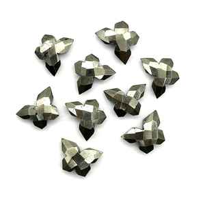 Cuentas de Pirita Natural en Forma de Mariposa de 14 mm, Facetadas, para Joyería - Product Image 1