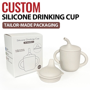 Bpa-free ráp Silicone bé sippy cup chai in mô hình thiết kế cho 0-12 tháng đào tạo ăn cup Nắp mẫu miễn phí - Product Image 3