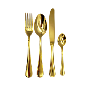 ชุดช้อนส้อมโลหะสำเร็จรูปสีทองพร้อมชุดเครื่องใช้บนโต๊ะอาหารสำหรับบ้านโรงแรมร้านอาหารห้องครัวรับประทานอาหารตกแต่งการใช้งาน - Product Image 1