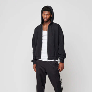 Sudadera personalizada para hombre con cremallera completa 100% algodón de alta calidad French Terry Blank Drop Shoulder Puff impresión Sudadera con capucha para hombre personalizado M - Product Image 6