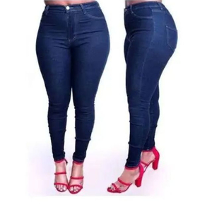 Wholesale Sexy High Waist Skinny Plus Size Women's Jeans Slim Fit Denim Pants for Ladies and Sexy <b>Small</b> Leg Shaping Elastic - Product Image 1