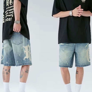 Arpenter jean shorts en gros en détresse double genou décontracté baggy denim mode logo premium qualité hommes short en jean - Product Image 3