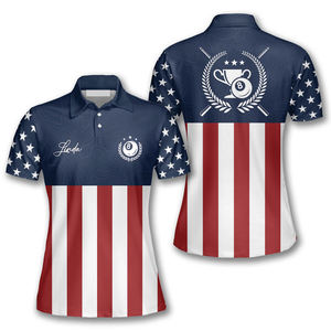 ขายส่งขายร้อนที่กําหนดเองการฝึกอบรม Sublimated ผู้หญิงเสื้อยืดโปโลบิลเลียดสนุ๊กเกอร์เสื้อ - Product Image 5