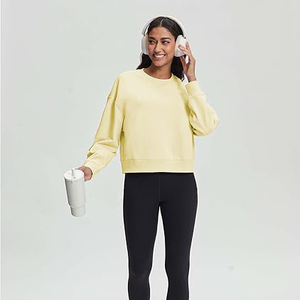Sweat-shirts pour femmes en molleton épais doublé, chauds, coupe décontractée, surdimensionnés, respirants, streetwear, confortables - Product Image 5