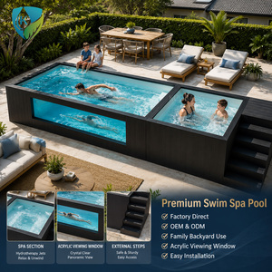 Nouvelle Conception Grande <span class=keywords><strong>Piscine</strong></span> <span class=keywords><strong>Jacuzzi</strong></span> Chauffée de Luxe pour Enfants, Spa de Nage Extérieur Préfabriqué en Fibre de Verre, Conteneur d'Expédition - Product Image 3