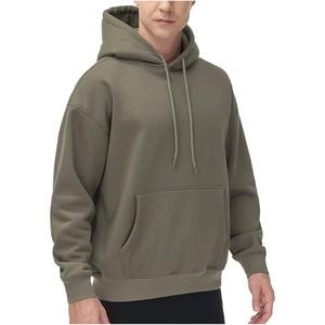 GYM PEOPLE Sudadera con capucha de lana para hombre Berber Fleece Inside Sudadera con capucha de gran tamaño Loose Fit Ultra Soft Hoodies Sudadera - Product Image 1