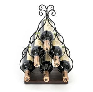 Porte-bouteille de vin en fer pliable pour cuisine décoration de la maison table à manger champagne vin présentoir support bar - Product Image 3