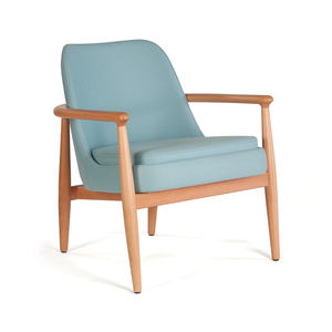 Sillón Rondic de Tela Verde con Patas de Madera, Diseño Minimalista, Asiento Tapizado Cómodo para Sala de Estar, Muebles para el Hogar - Product Image 1