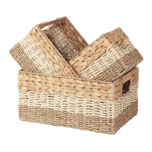Panier en jonc de mer tressé en gros, naturel et écologique, en jacinthe d'eau, pour rangement et décoration intérieure, fabriqué au Vietnam - Product Image 1