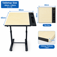 Bureau assis-debout réglable en hauteur OEM 60x60cm, petite table d'ordinateur de bureau, table d'ordinateur portable pour fabricant