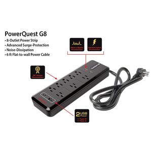 Téléviseur intelligent LED 8K de 85 pouces avec optimiseur de mouvement et multiprise intelligente 8 ports USB-A USB-C avec protection contre les surtensions - Product Image 3