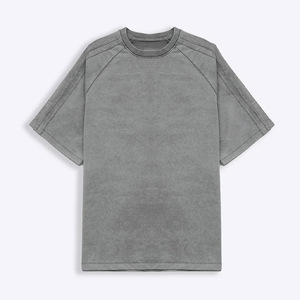 Camisetas estampadas personalizadas para hombre, 100% algodón transpirable, lavado ácido, gráfico, peso pesado, Sunfade, tela peinada, letras, marca personalizada - Product Image 2