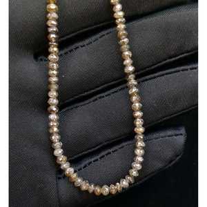 Collier de perles de diamant champagne rare, perles de diamant naturel de 4 mm, bijoux personnalisés, cadeau d'anniversaire parfait - Product Image 4