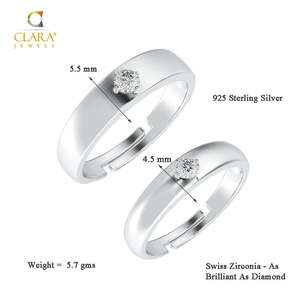 NOVAMART Fine Buy Premium 925 Pure Sterling Silver <b>Couple</b> <b>Rings</b> Classic Religious Style Gold Plated Pearl for Engagement Anniver - Product Image 5