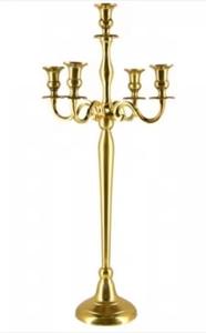 Candelabros de piso de lujo modernos, centro de mesa, candelabros de aluminio blanco de 5 brazos de Metal alto para decoración de boda - Product Image 3