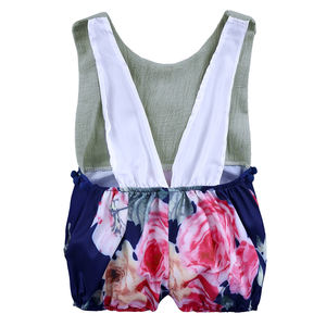 Sevimli bebek tulum yaz yenidoğan giyim 0-3 yıl yürümeye başlayan kız Bodysuit kolsuz yeni doğan bebek kız giysileri pamuk Romper - Product Image 3