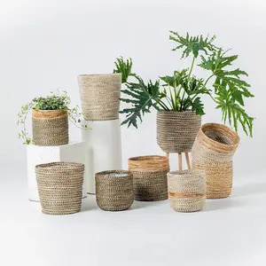 High quality seagrass planter from Eco Farmie Export Co Ltd Vietnam good price garden woven plants storage baskets