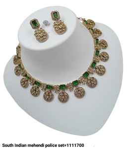 ENSEMBLE DE BIJOUX INDIENS TRADITIONNELS ET À LA MODE EN CUIVRE ENSEMBLE DE BIJOUX DE MARIAGE POUR FEMMES BOUCLES D'OREILLES ET COLLIER - Product Image 2