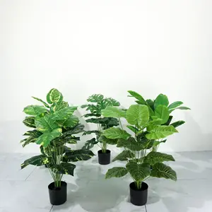 Planta de interior en maceta de árbol de hoja de tortuga artificial de Palma artificial barata para decoración del hogar