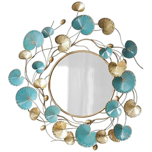 Top qualité fabriqué à la main en métal feuille de Lotus miroir nouveau mur élégant miroir décoratif Art mural pour la maison hôtel fournitures de mariage - Product Image 1