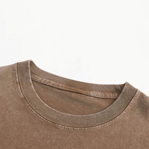 T-shirts de cérémonie unisexes 100% coton doux et élégants pour hommes et femmes, tissu peigné délavé à l'acide, vêtements décontractés confortables - Product Image 6