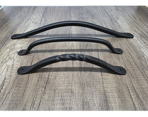 มือจับประตูโรงนาตกแต่งด้วยฮาร์ดแวร์สีดำเคลือบผงเหล็กรูปแมลงปอปลอดสนิมและทนทานด้ามจับมีอายุการใช้งานยาวนาน - Product Image 5