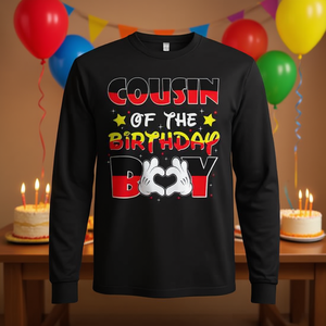 T-shirt promozionale a maniche lunghe coordinata per la famiglia del cugino di compleanno - Product Image 3