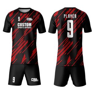 Directo de fábrica al por mayor DTF impresión tela transpirable equipo de fútbol uniforme nuevo diseño elegante serigrafía uniforme de fútbol - Product Image 1