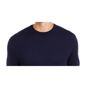 Pull à col rond en coton Supima pour homme Tasso Elba, bleu, taille S, chaud pour l'hiver, cachemire, motif léopard 3D, manches longues, logo imprimé - Product Image 2