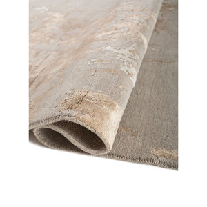 Alfombra de Lana y Seda de Bambú Anudada a Mano Kavi Grey Lu-9031(Fr) con Patrón Abstracto Teoría del Caos para Decoración de Hogar, Pasillo o Habitación, Rectangular - Product Image 2