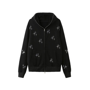 Sweats à capuche strass à séchage rapide sur mesure pour automne usage extérieur 100% coton fermeture éclair respirant en nouveau stock - Product Image 3