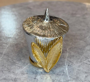 Bols floraux en métal argenté et doré Plateaux à étages Plats et bols à fruits Plateaux de service Plats à noix Séparateurs pour biscuits et gâteaux - Product Image 5