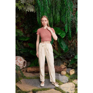Carrot Linen <b>Trousers</b> HS703 - Stone - Product Image 5