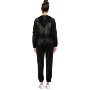 Chándal de fitness de 2 piezas de terciopelo personalizado para mujer, chándal con capucha ajustado sólido, ropa de terciopelo personalizada para damas y niñas - Product Image 6
