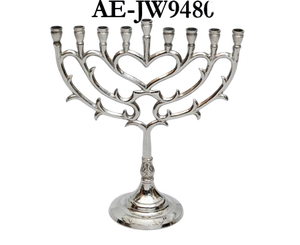 เชิงเทียนโคมอลูมิเนียมทำด้วยมือเชิงเทียน Hanukkah แบบดั้งเดิมของชาวยิว Hanukkah candelabrum - Product Image 3
