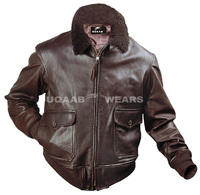 Echte Leder-Fliegerjacke für Herren mit Schafsfellkragen, Vintage, Umweltfreundlich, Lässig, OEM-inspiriert, G1 Fliegerjacke, Schnellverschluss