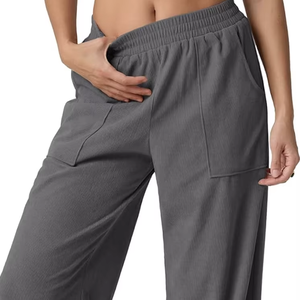 Pantalons Harem à Jambes Larges pour Femmes, Style Bohème Décontracté, Palazzo Ample, Taille Élastique, Poches, Nouveautés du Bangladesh - Product Image 1