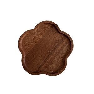 Décor à la maison décoratif en bois rond plateau en bois plateau de nourriture vintage haute qualité bois affichage stockage cuisine plateau de service - Product Image 4