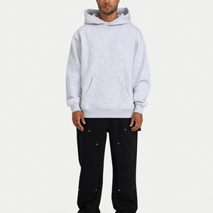 Sudadera con Capucha Extra Grande Informal para Hombre, Corte Holgado, 100% Algodón, Transpirable, Cálida, de Forro Polar, Lisa, Teñida, para Uso Diario al Aire Libre - Product Image 3