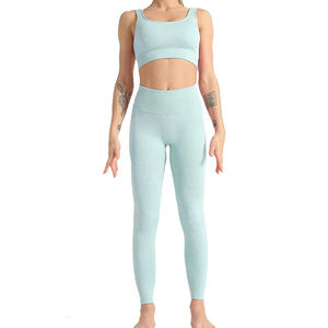 High Quality XXL <b>Ladies</b> Plus Size <b>Sports</b> <b>Bra</b> Leggings Custom Front Heat-Transfer Scrunch Yoga Gym Wear Breathable Light Support - Product Image 5