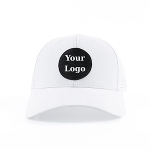 Chapeau de golf personnalisé à 5 panneaux du fabricant VN Trous découpés au laser Logo patch tissé Fermeture arrière en plastique imperméable 100% polyester - Product Image 1