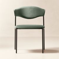 Chaise de salle à manger moderne européenne contemporaine verte, revêtement en velours, design écologique pour la maison, les bureaux