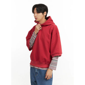 Sweats à capuche personnalisés sweat à capuche hip hop demi-manches sweats à capuche avec impression de mode pour hommes pullover sweats à capuche avec logo OEM - Product Image 5