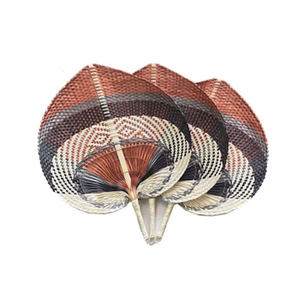 Abanico de mano de bambú en forma de hoja de alta calidad, decoración de pared, regalos de boda tejidos a mano, abanico de mano de hoja de palma Natural - Product Image 1