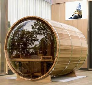 Sauna de vapor para exteriores con infrarrojos lejanos, modelo Mini Spire de madera maciza para residencia, lista para envío, precio. - Product Image 1