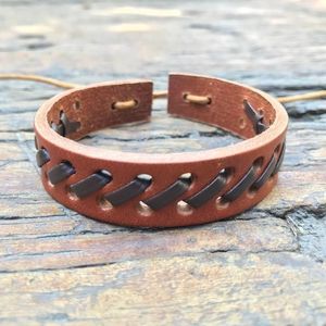 Boho Punk Marron Large Cuir Véritable Bronze Rivet Charme Wrap Multicouche Bracelet Réglable Unisexe Bracelet Bracelet pour Hommes Femmes - Product Image 6
