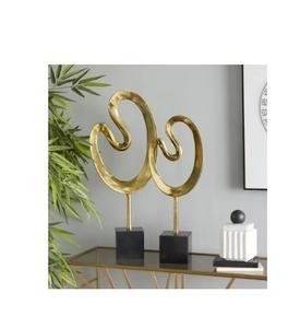 Statue de mariage en aluminium de style européen personnalisée, faite à la main, décoration d'intérieur, feuille artificielle dorée de qualité, sculpture ornementale, salon - Product Image 4