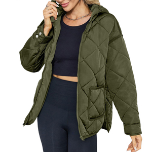 Chaqueta acolchada cálida de Invierno para mujer, chaqueta de poliéster de alta calidad, chaqueta acolchada transpirable de color personalizado - Product Image 2