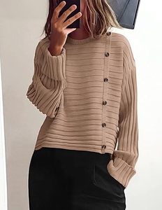 Sweat-shirt à manches longues pour femmes coupe ample design minimaliste haut surdimensionné élégant pour la mode hivernale - Product Image 5